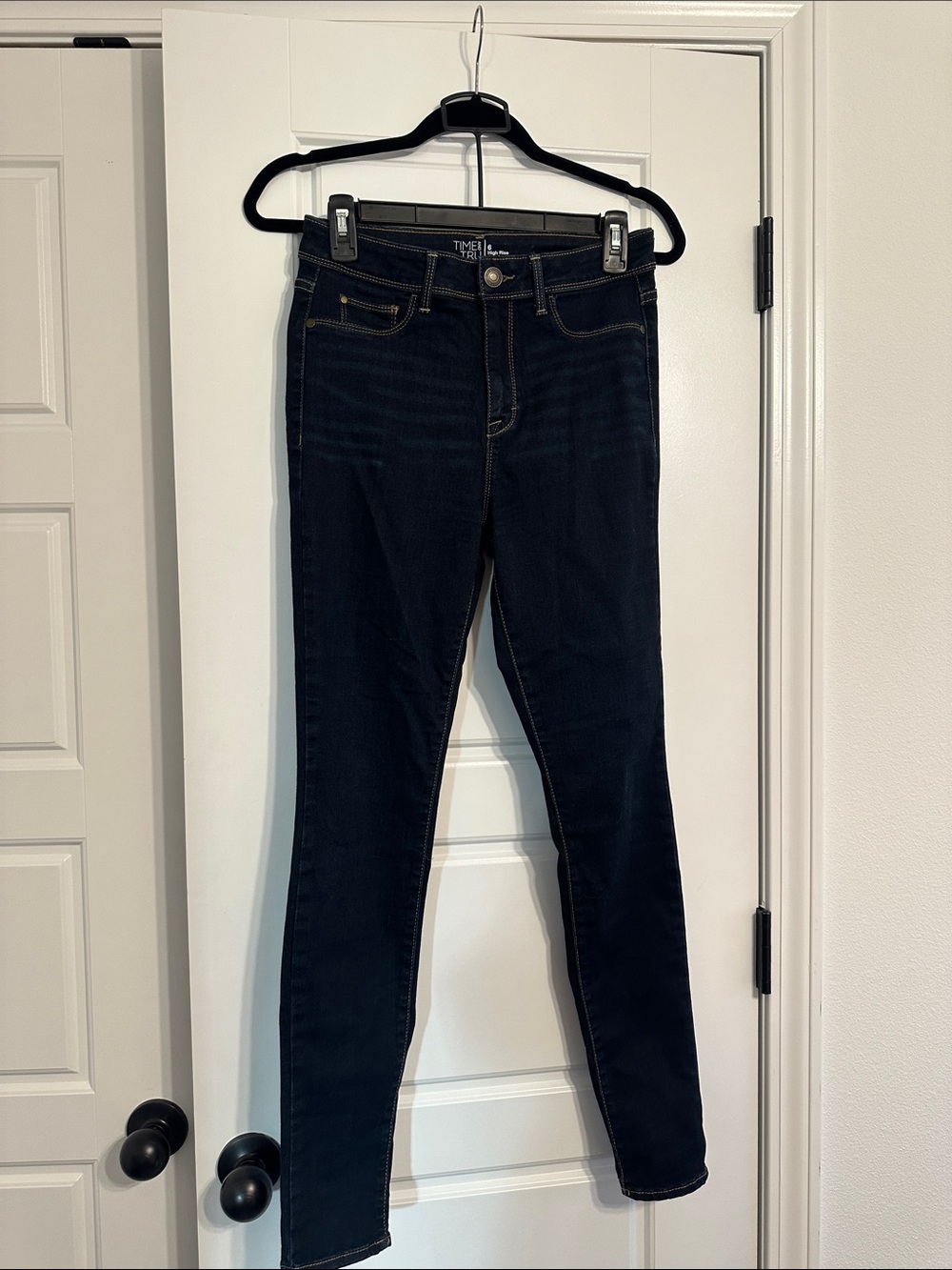 Time and Tru Dark Indigo High-Rise Skinny Jeggings